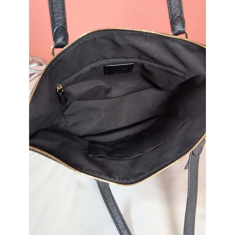 Women's Coach Gallery Tote Handbag Black Gold Hardware F2210-6840